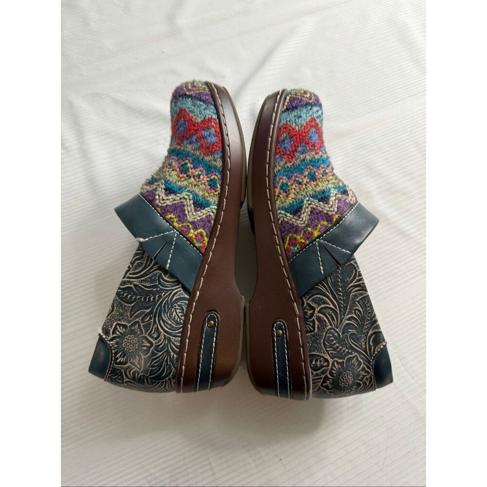 L'Artiste by Spring Step Zagabank Woven Leather Clogs Size 38 US 8 - Picture 6 of 9